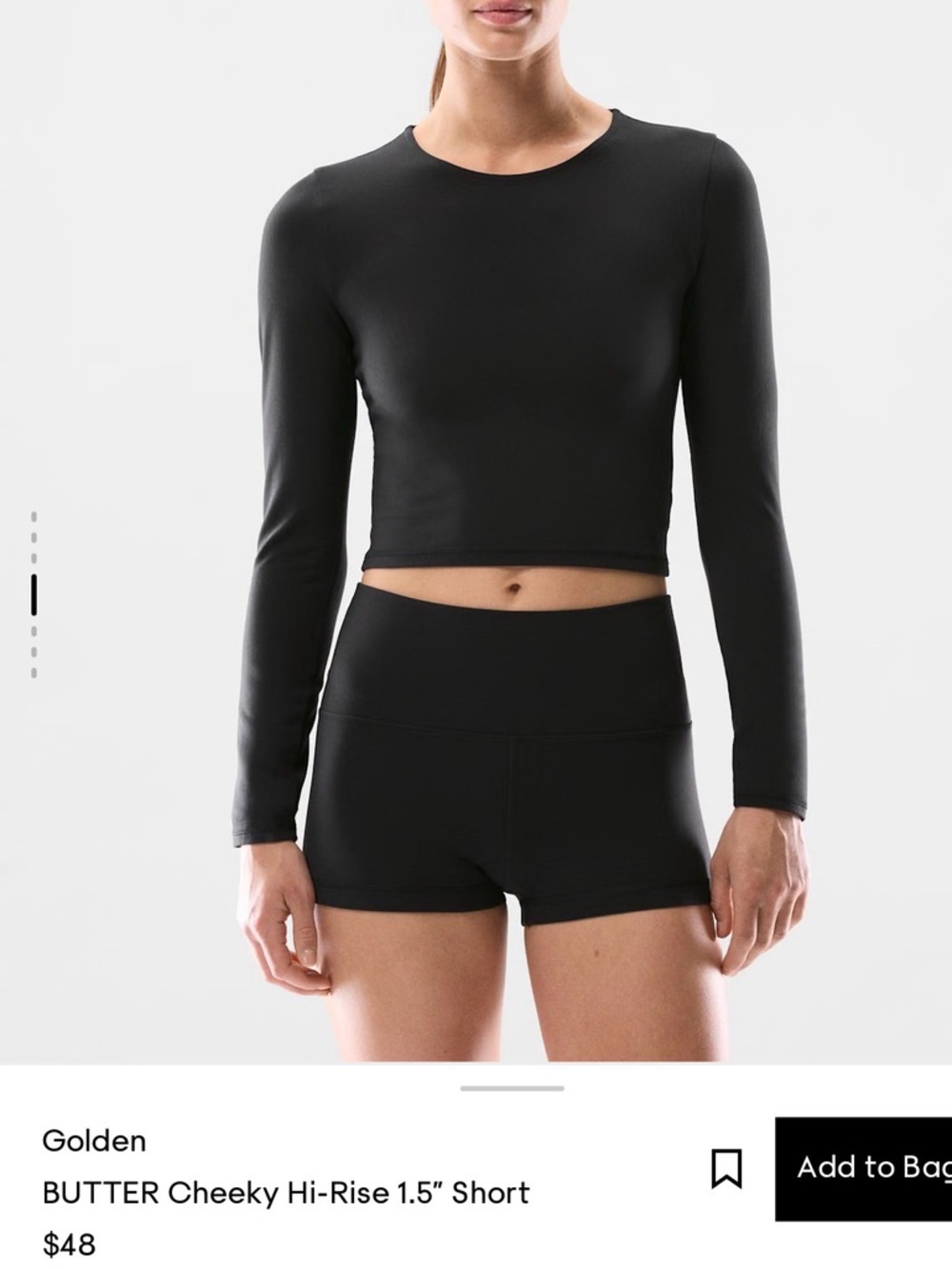 Aritzia Black Workout Shorts 1.5 inch